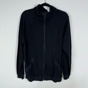 Calibrate black full zip up jacket goth grunge minimalist athletic